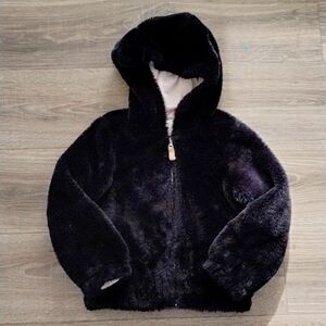 Fuzzy girls winter jacket coat